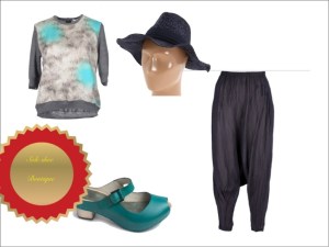 Carven animal print jumper, vialis leather clog sandal, studiorundholz trousers, leopard floppy hat  Styled by Sole Shoe Boutique