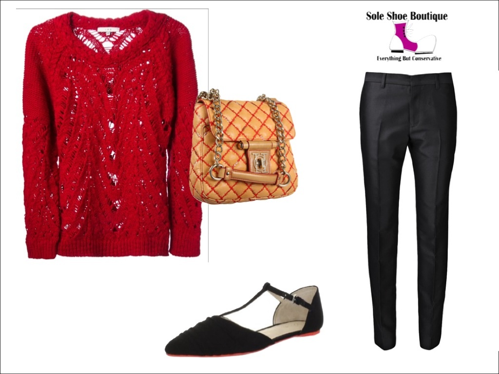 Red bottoms and red designer sweaters