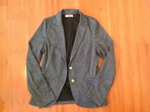 Black glitter and gold button blazer